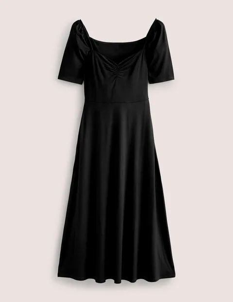 Sweetheart Jersey Midi Dress Black Women Boden, Black
