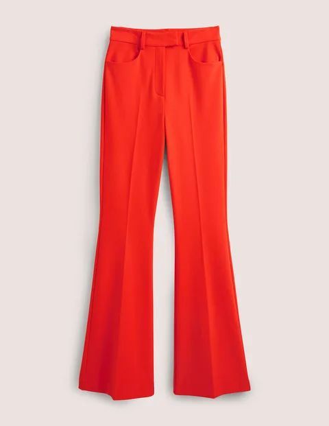 Bi-Stretch Flared Trousers Red Women Boden, Rocket Red