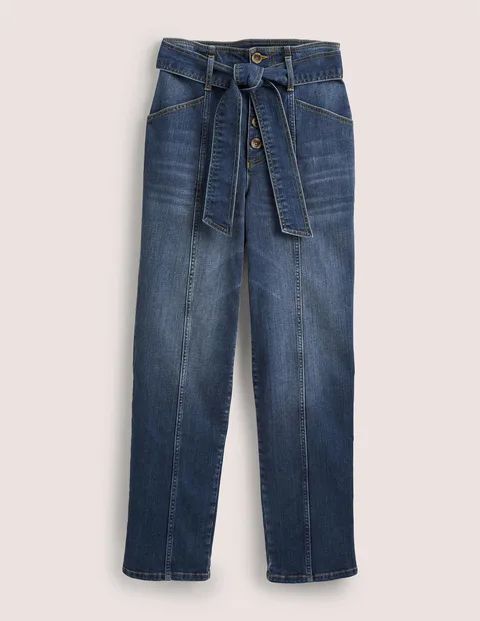 Belted High Rise Jeans Denim Women Boden, Mid Vintage