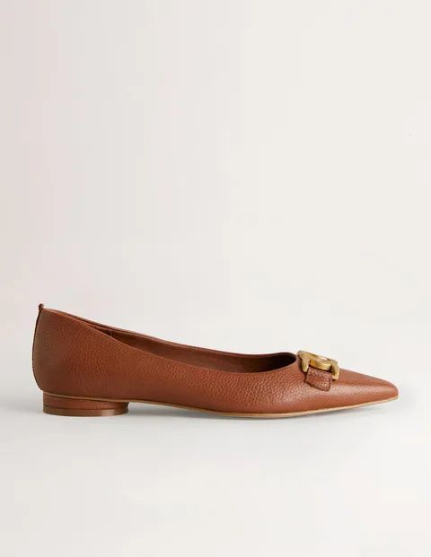 Pointed Toe Detail Flat Shoes Tan Women Boden, Tan/ Embellishment