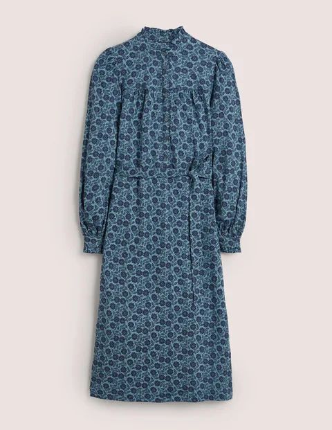 Column Jersey Midi Shirt Dress Blue Women Boden, Mid Blue, Botanica