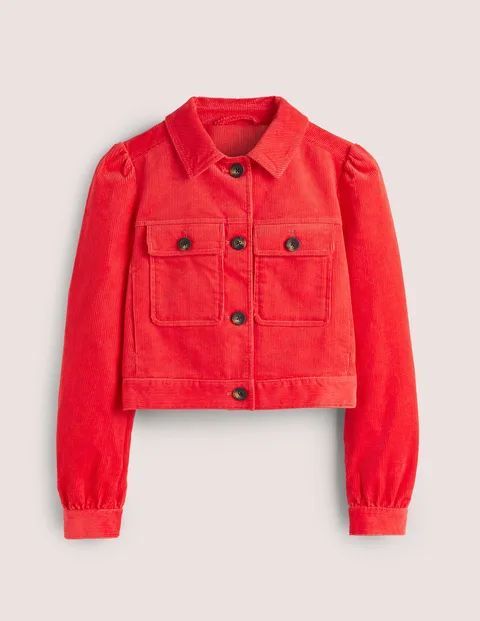 Cropped Cord Jacket Red Women Boden, Strawberry Tart Red