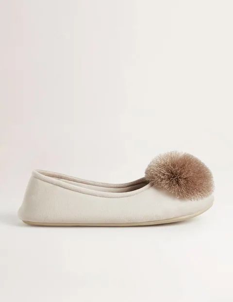 Pompom Slipper Simply Taupe Women Boden, Simply Taupe