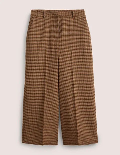 Wide Leg Culottes Brown Women Boden, Mini Brown Dogstooth