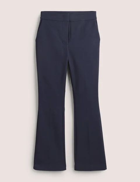 Cropped Flare Trousers Navy Women Boden, Navy