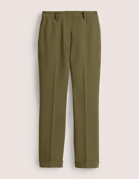 Tailored Turn Up Trousers Green Women Boden, Basil Green