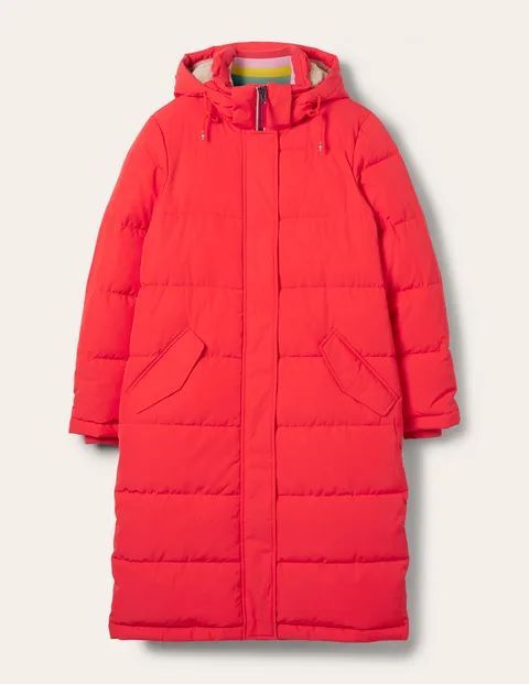 Skye Puffer Coat Coral Women Boden, Bright Coral