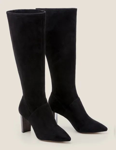 Pointed Toe Stretch Boots Black Women Boden, Black