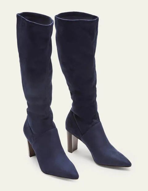 Pointed Toe Stretch Boots Navy Women Boden, Navy