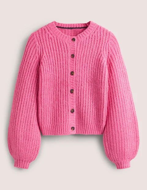 Chunky Fluffy Cardigan Pink Women Boden, Bright Pink Sparkle