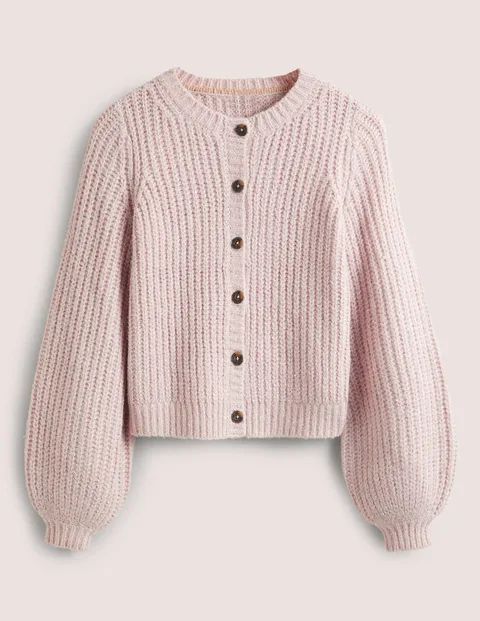Chunky Fluffy Cardigan Pink Women Boden, Cameo Pink Sparkle