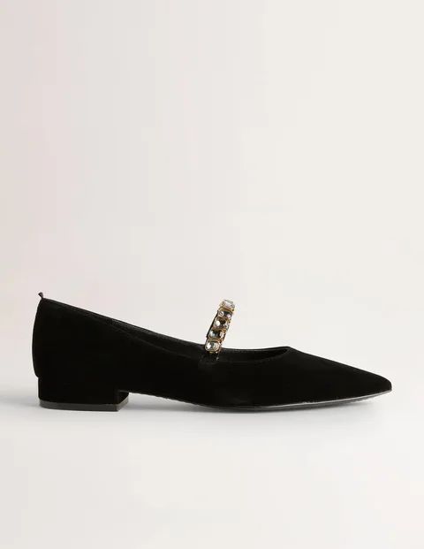 Crystal Strap Mary Jane Shoes Black Women Boden, Black