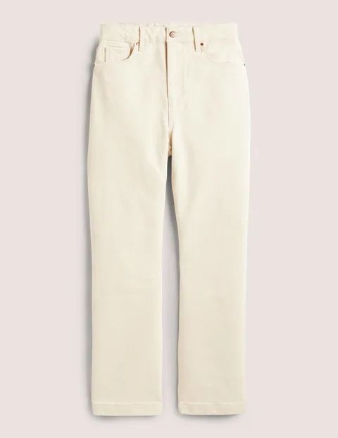 Rigid Cropped Flare Jeans White Women Boden, Ecru