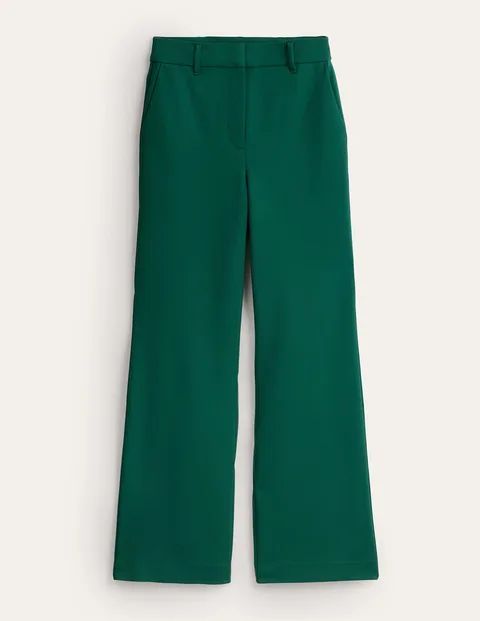 Hampshire Flared Trousers Green Women Boden, Emerald Night