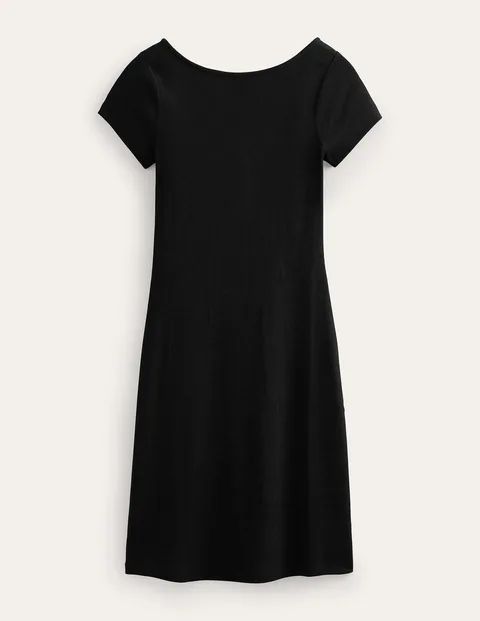 Low-Back Rib Jersey Mini Dress Black Women Boden, Black