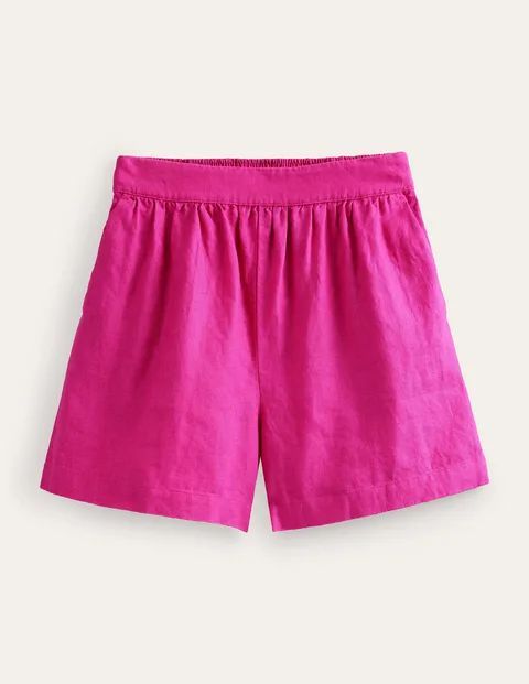 Pull-on Linen Shorts Purple Women Boden, Rose Violet