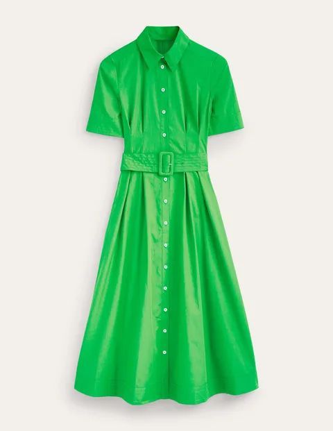 Pippa Midi Shirt Dress Green Women Boden, Bright Green