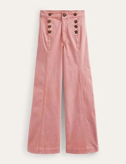 Sailor Wide Leg Trousers Pink Women Boden, Pink
