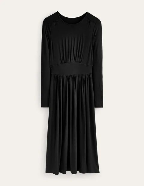 Thea Long Sleeve Midi Dress Black Women Boden, Black