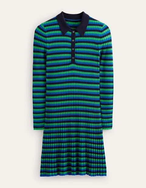 Mini Collared Dress Green Women Boden, Navy and Bright Green