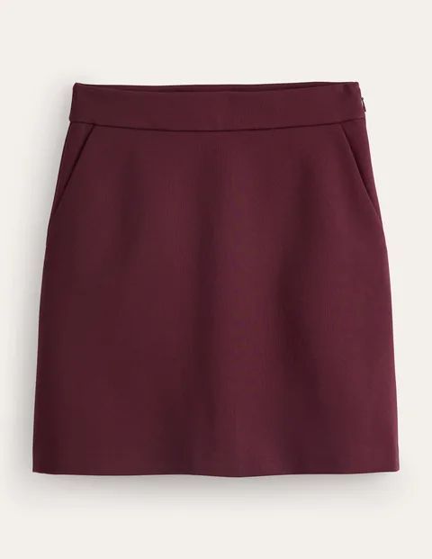 Ponte A-line Mini Skirt Red Women Boden, Burgundy