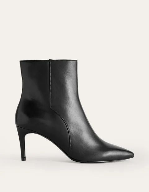 Pointed-Toe Ankle Boots Black Women Boden, Black Leather