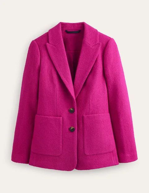 Marylebone Textured Blazer Pink Women Boden, Magenta