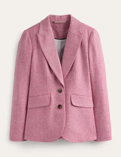 Marylebone Wool Blazer Pink Women Boden, Pink Herringbone