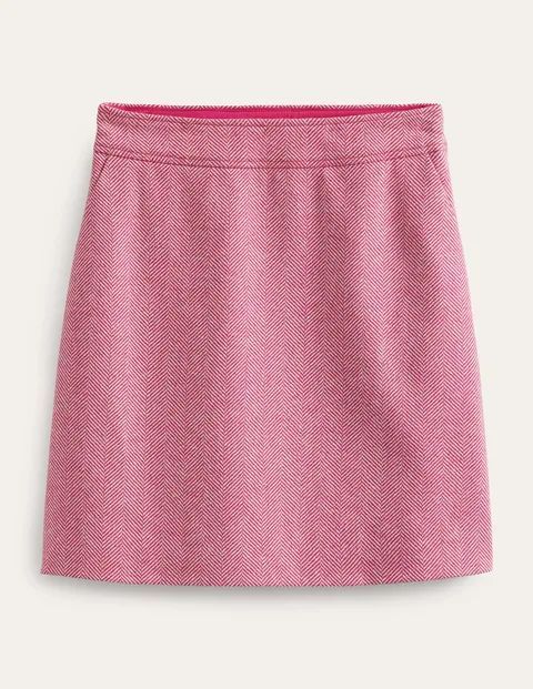 Estella Tweed Mini Skirt Pink Women Boden, Pink Herringbone