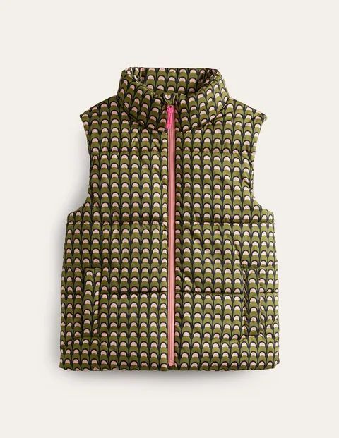 Fife Quilted Gilet Pink Women Boden, Chalky Pink, Geo Charm