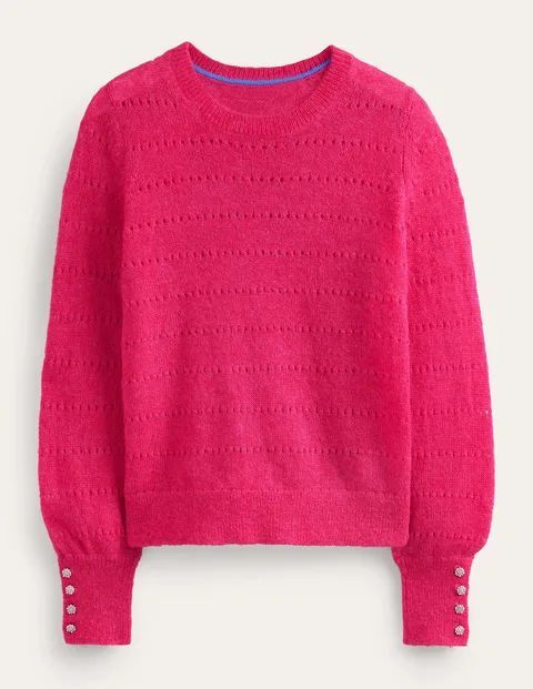 Fluffy Textured Jumper Pink Women Boden, Vibrant Pink