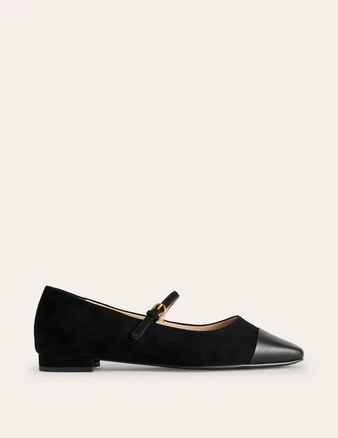 Mary Jane Flats Black Women Boden, Black Suede