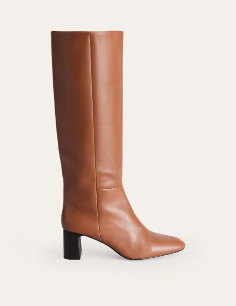 Erica Knee High Leather Boots Brown Women Boden, Tan Leather