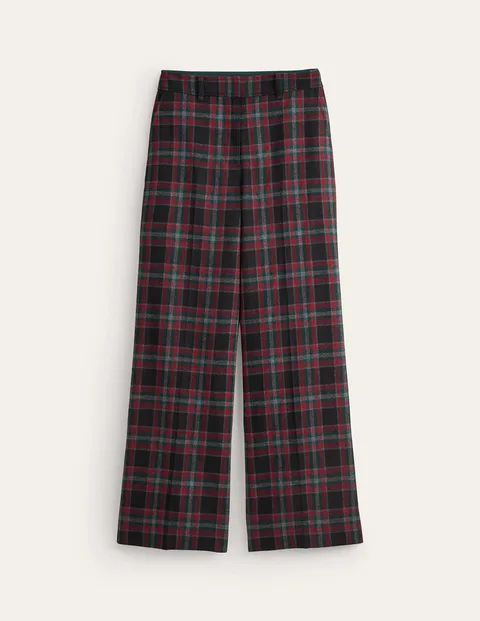 Westbourne Check Trousers Green Women Boden, Green and Brown Check