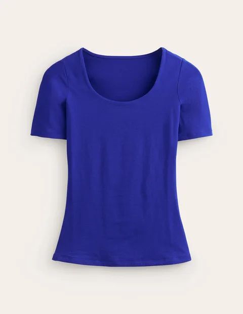 Double Layer Scoop T-shirt Blue Women Boden, Surf the Web