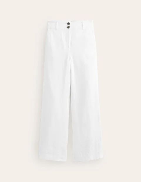 Westbourne Linen Trousers White Women Boden, White