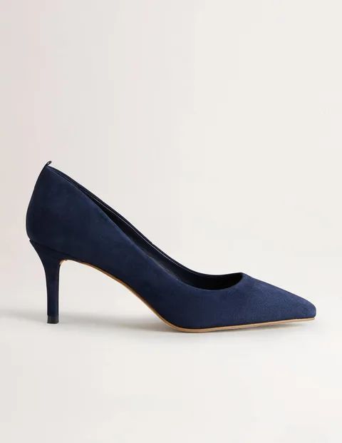 Classic Suede Court Shoes Navy Women Boden, Navy