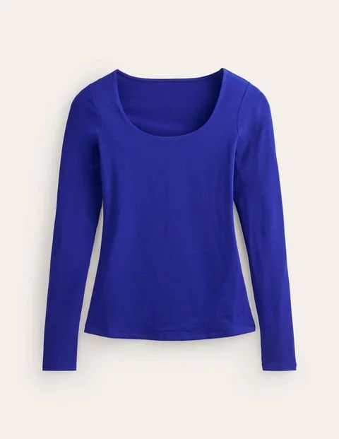 Double Layer Scoop Long Sleeve Blue Women Boden, Surf the Web