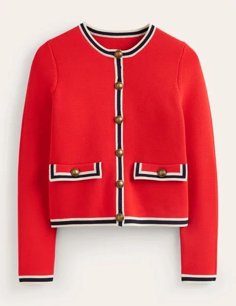 Holly Knitted Jacket Red Women Boden, Hot Pepper Red