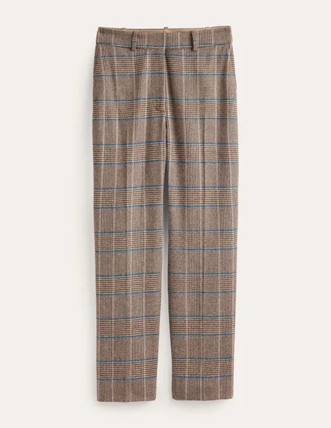 Kew Wool Trousers Brown Women Boden, Camel and Pink Prince of Wales