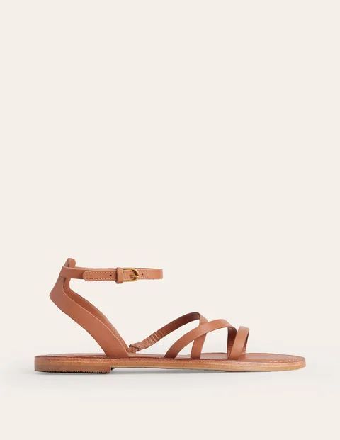 Everyday Flat Sandals Brown Women Boden, Tan Leather
