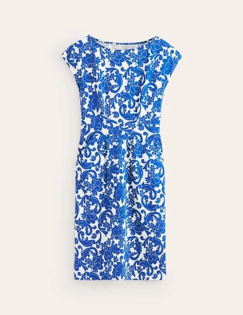 Florrie Jersey Dress Blue Women Boden, Surf the Web, Opulent Whirl