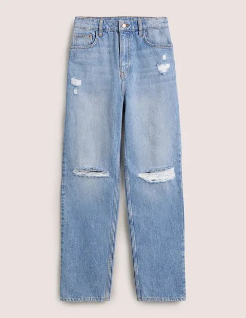 Relaxed Distressed Jeans Denim Women Boden, Light Vintage