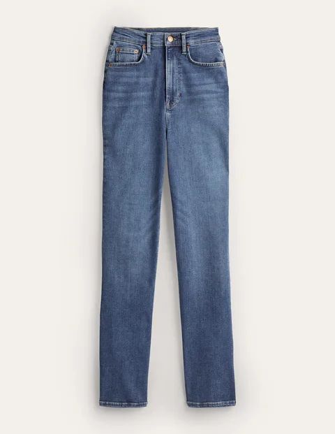 High Rise True Straight Jeans Denim Women Boden, Mid Vintage