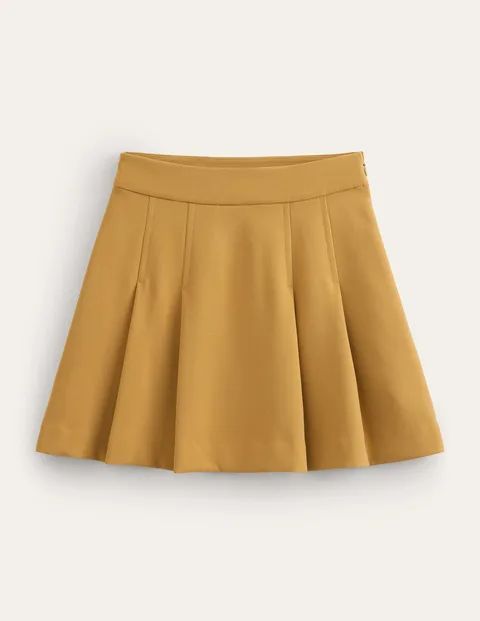Pleated Crepe Mini Skirt Natural Women Boden, Teddy Bear