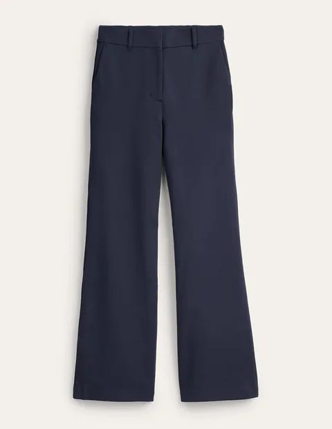 Hampshire Flared Trousers Blue Women Boden, Navy