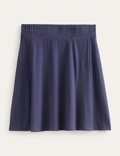 Jersey Wrap Mini Skirt Blue Women Boden, Navy