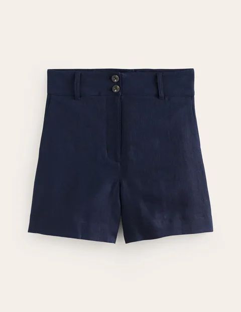 Westbourne Linen Shorts Blue Women Boden, Navy