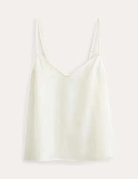 Silk Cami Top White Women Boden, Ivory