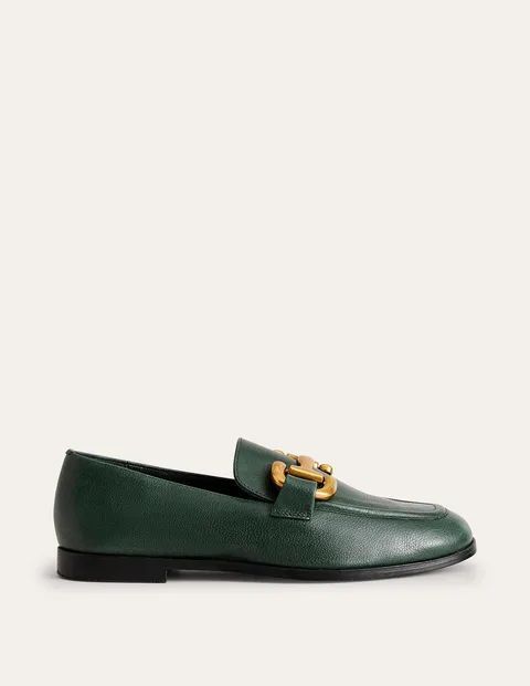Iris Snaffle Loafers Green Women Boden, Ponderosa Pine Leather